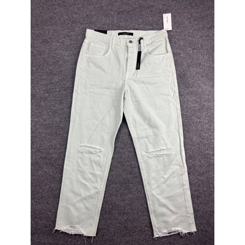 J Brand Wynne Jeans Women's 28 Spearmint Destruct High Rise Crop Straight NWT